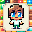"16-bit pixel art Minecraft avatar icon, a cute blocky character with a big smile, wearing a green s