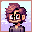 "16-bit pixel art Minecraft avatar icon, a cute blocky character with a big smile, wearing a green s