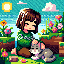 "16-bit pixel art Minecraft scene of a cute gray cat snuggling with a person, the person has a cozy 