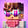 "16-bit pixel art Minecraft avatar icon, a cute blocky character with a big smile, wearing a green s